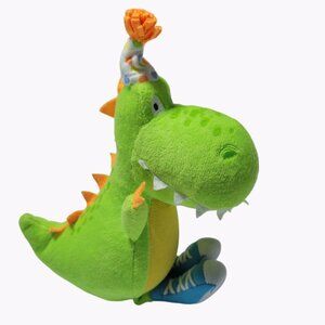 Birthday T-Rex Dinosaur 9 inch Plush Tyrannosaurus Rex Party Hat Blue Sneakers